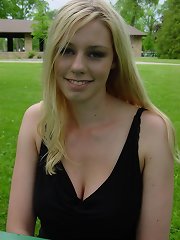 Naughty blonde amateur teen shows off her delicious sexy hot big gazongas in her livingroom