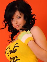 Ellen says smile more often then she gets a dildo out and puts it in between her massive boobs